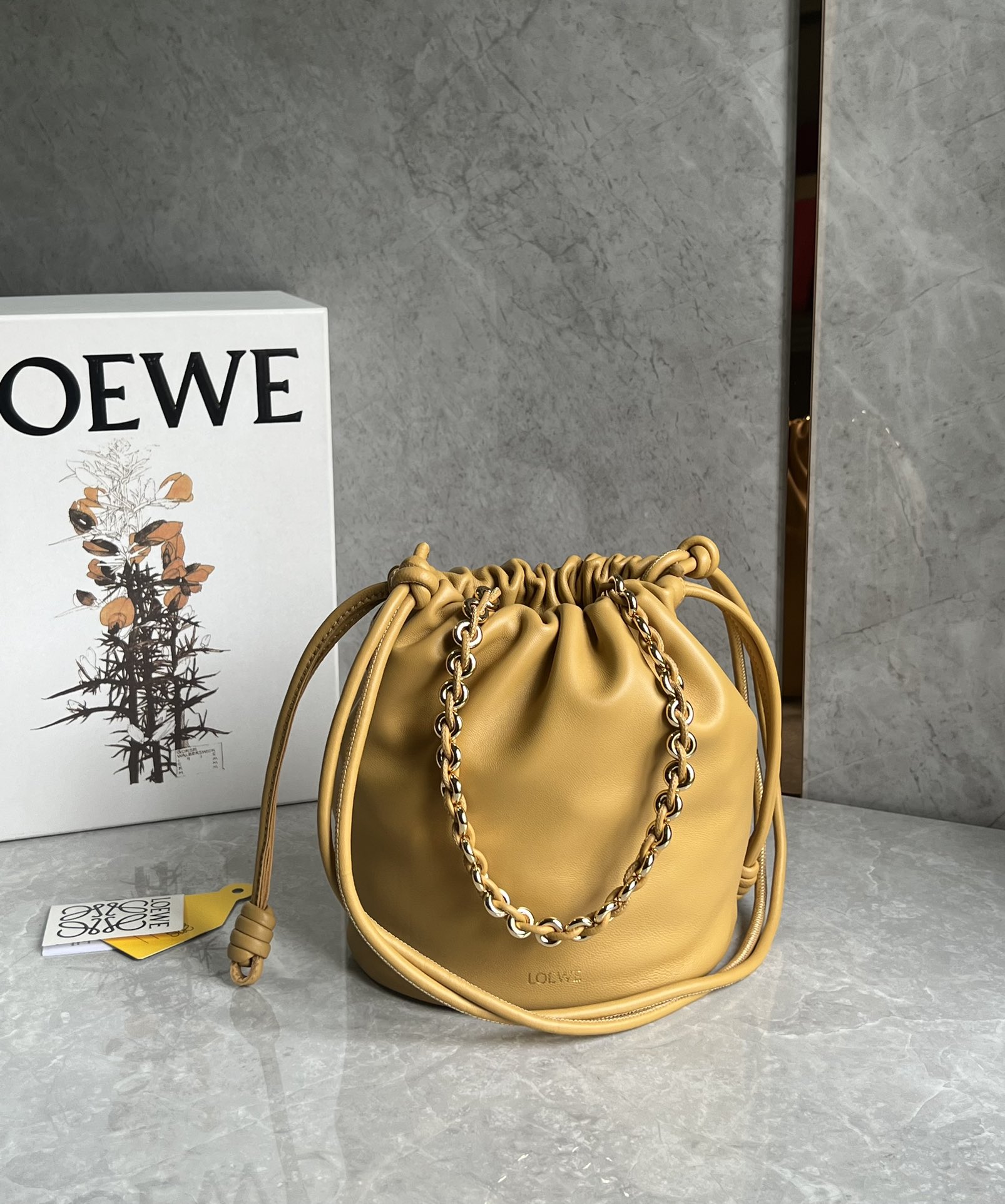 Loewe Flamenco Purse Bucket in Mellow Nappa Lambskin Warm Desert